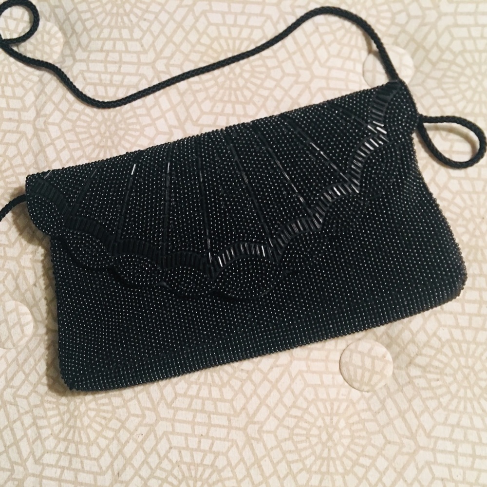 Beaded black bag